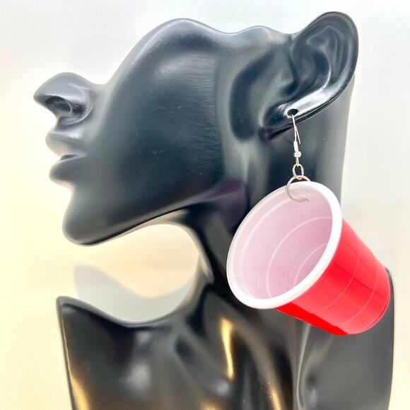 Solo Cup Shot Earrings - Shot Glass Earrings - Party Earrings - Club Accessories - Picture 9 of 11